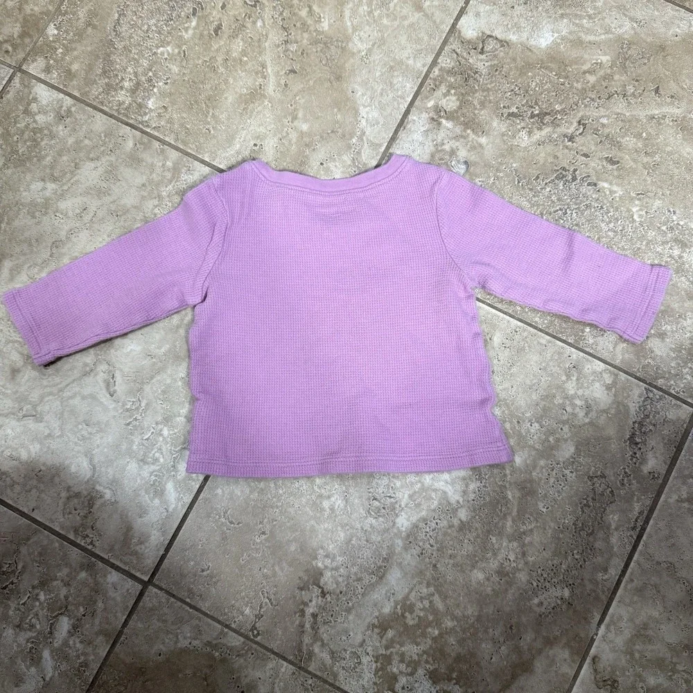 Old Navy Bundle! Black Sparkle pants‎ and light purple waffle knit top. 12-18m